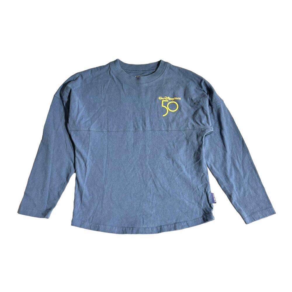 Disney World Spirit Jersey Kids 7 8 50th Anniversary WDW Holographic Mickey‎ Top